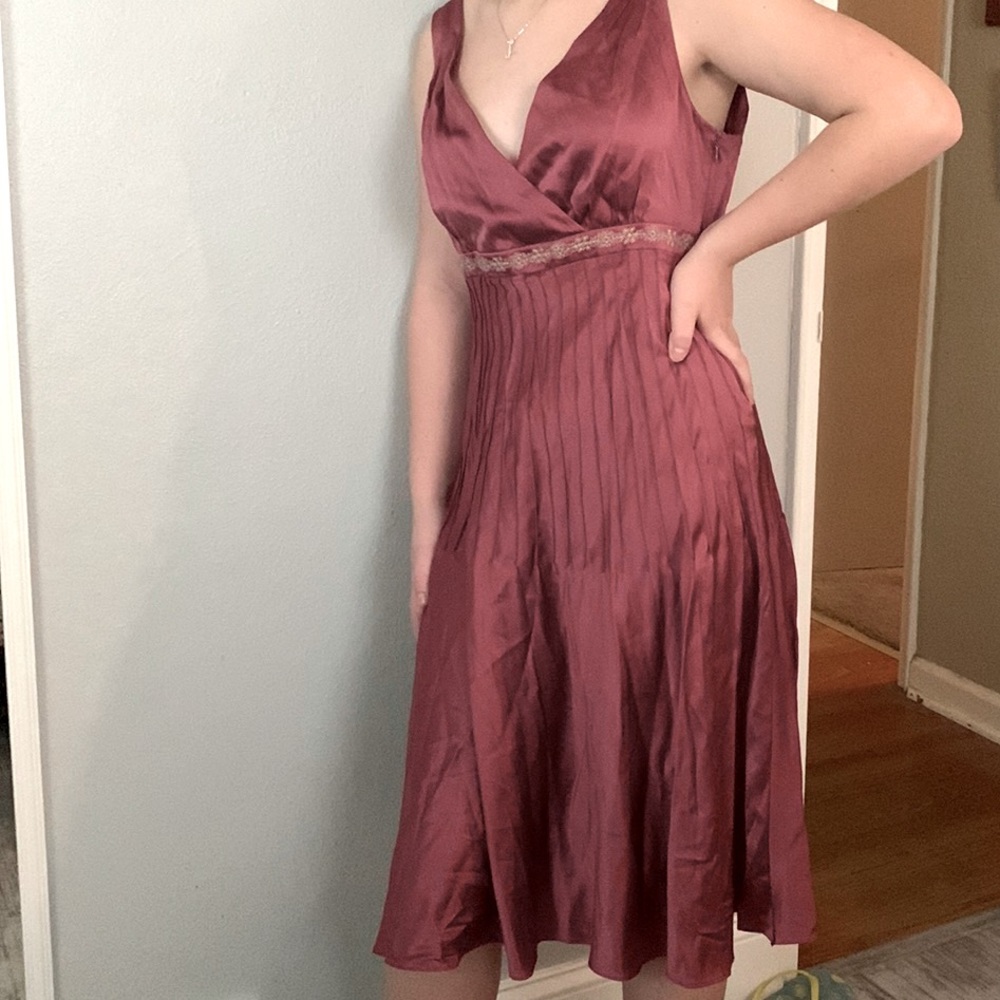 Antonio Melanie silk slip dress burgundy